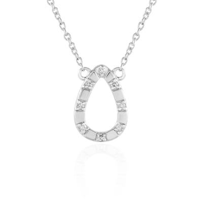 Cavill - Zilveren Halsketting met 8 I2 Ronde Geslepen Diamanten - 925 Sterling Zilver Gerhodineerd - De Melo Essence - Elegant Dames Sieraad