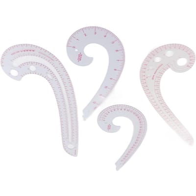 4 Stuks Komma Curve Liniaal Multifunctionele Combinatie Naaien Trimmen Tekenen Kleermakers Maatstok white