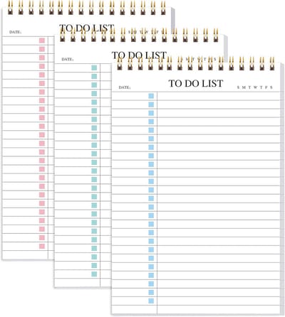 Dagelijkse Planner en To-Do Lijst Notitieboek - Spiraalgebonden en Waterdicht