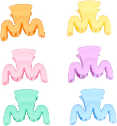 Haarsoires Haarspeld Haarklemmen 2,5cm – Klein Wavevorm – Pastel Kleuren – Set van 6 - Haarclip Klem - Hair Claw - voor Opsteken Haar - Hair Clip - Decoratieve Haaraccessoire