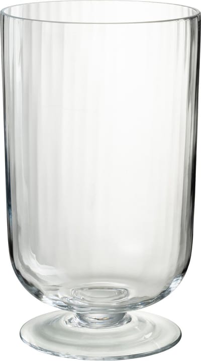 J-Line windlicht Op Voet Lijnen - kaarshouder - glas - transparant