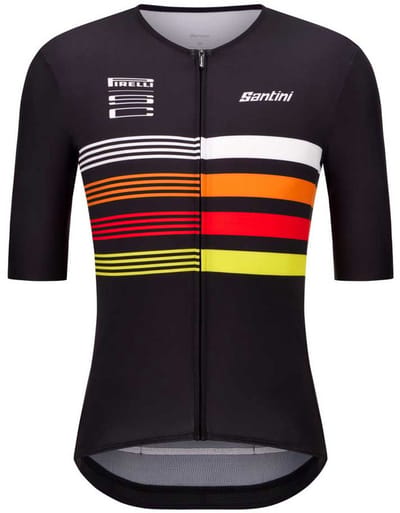 Santini Pirelli Tape Korte Mouw Wielertrui Zwart L