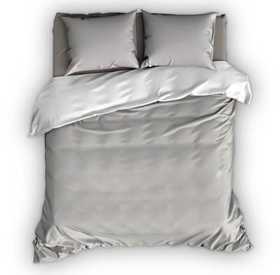 Satin d'Or Reverso Dekbedovertrek - Tweepersoons - 200x200/220 cm - Silver/Wit