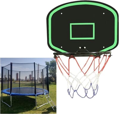 Trampoline Basketbalring - Hangende Basketbal - Buiten Spelen - Universeel Ontwerp - 525x405cm - Zwart
