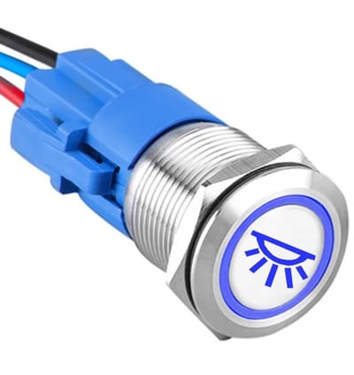Allecto - Rocker Switch - Waterdichte schakelaar - Blauw licht - 12V 5A - Schakelaar voor auto en boot - Gebruiksvriendelijk - Geschikt voor divers...