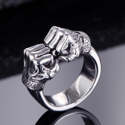 Nieuwe Mode Trendy Heren Gepersonaliseerde Eenvoudige Vuist Ring No. 13 white