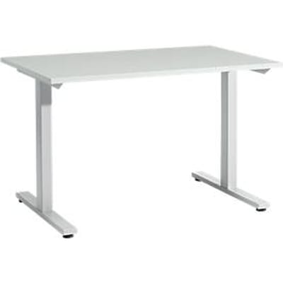 Schäfer Shop  Select Start Off bureautafel, T-poot, rechthoekig, staal/hout, B 1200 x D 800 x H 735 mm, lichtgrijs