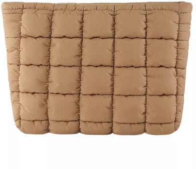 Toilettas Puffer - Bruin | Clutch / Make-Up Tas | 26,5 x 16,5 cm | Fashion Favorite