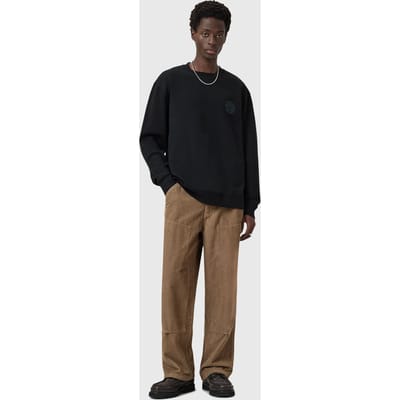 AllSaints Waved Crew Jet Black Taglia: S | Maglioni a maglia Outlet | Uomo | Nero