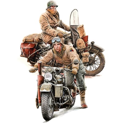 MiniArt Modelbouwpakket Motorfiets - 35422 Amerikaanse Soldaten met WLA-Motorfietsen Plastic - 1:35 - Modelbouw