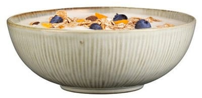 Mica Decorations Soepkom Nusa - creme kleur - 17 x 6 cm - keramiek - kommetjes/schaaltjes - 500 ml