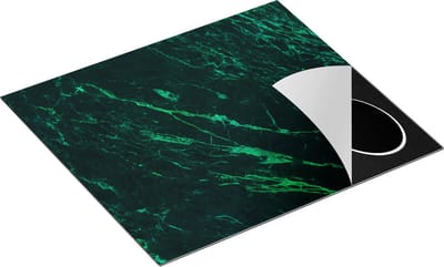 Chefcare Inductie Beschermer Donker Groene Marmer - Groen - 60x50 cm - Afdekplaat Inductie - Kookplaat Beschermer - Inductie Mat