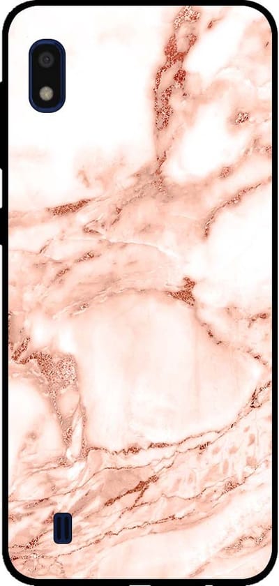 Smartphonica Telefoonhoesje voor Samsung Galaxy A10 marmer look - backcover marmer hoesje - Wit Rosé Goud geschikt voor Samsung Galaxy A10