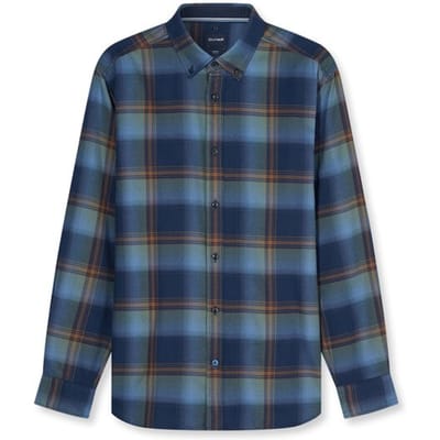OLYMP Casual Overhemd, Regular Fit, Button-down, Blauw