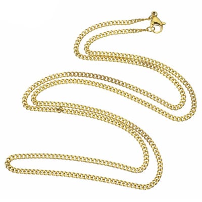Fako Bijoux® - Schakelketting Staal - Cubaanse Schakel Ketting - RVS - Gourmette - Cuban Link - 2.2mm - 45cm - Goudkleurig
