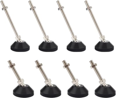 Verstelbare meubelpootset van 8 stuks, hoogte 50 en 100 mm, carbon staal, anti-slip, perfect voor meubels en stabiliteit
