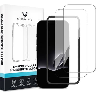 ShieldCase glazen screenprotector geschikt voor Apple iPhone 17 Pro screenprotector - Geleverd met montage frame - 2-pack verpakking - screen protector gemaakt van gehard glas