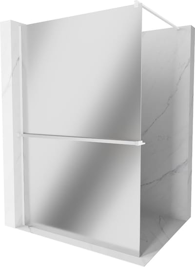 Mexen Kioto+ douchewand met plank Walk-in 70 x 200 , spiegel, wit - 800-070-121-20-50