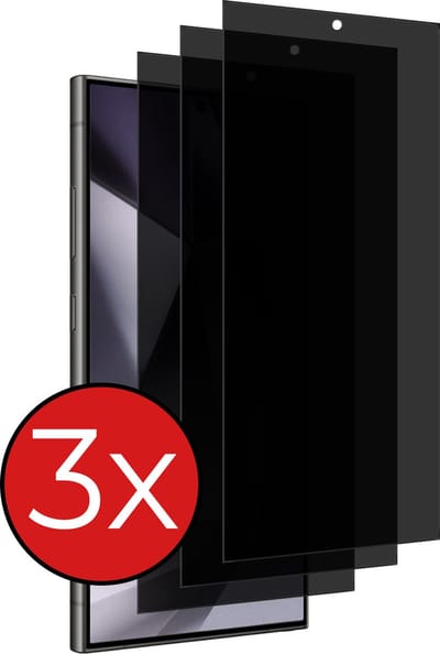 Screenprotector - 3 Stuks - Geschikt voor Samsung Galaxy S24 Ultra - Privacy Filter - Beschermglas - Gehard Glas - Tempered Glass - Screen Protector