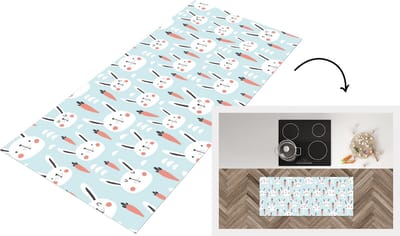 Keukenloper - Loper keuken - Konijn - Dieren - Kind - 120x50 cm - Keukenloper vinyl