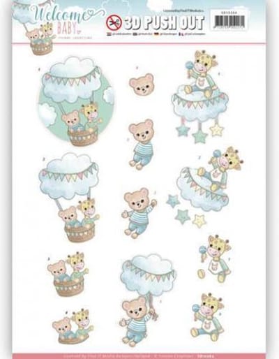 3D Pushout - Yvonne Creations - Welcome Baby - In The Air