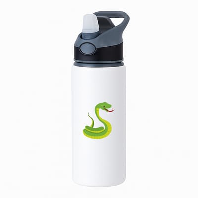 Hacebo® - Slangen waterfles met rietje zwart - Slang - Dieren liefhebbers - Reptielen - dierentuin - water fles - 650ML