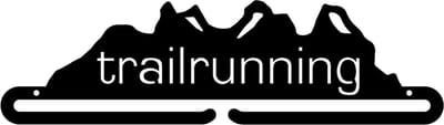 Trailrunning Medaillehanger zwarte coating - staal - (35cm breed) - Nederlands product - incl. cadeauverpakking - sportcadeau - medalhanger - medailles - muurdecoratie