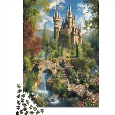 Legpuzzel Kasteel - Volwassen puzzel - Ontspanning thuis - Met bonusposter - 1000 stukjes - Kleurrijk