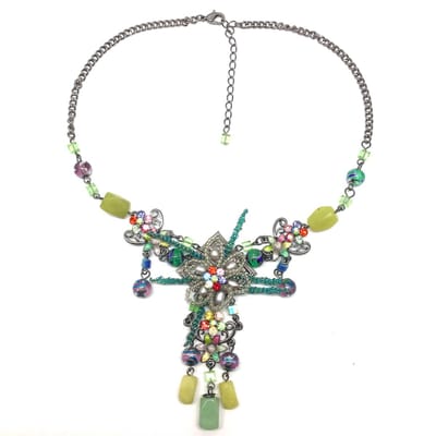 Behave - Ketting met Hanger en Bloemen - Multikleur - Trendy Accessoire voor Dames