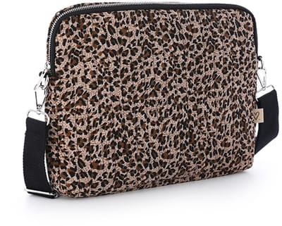 Trendy Laptop- & iPad Tas met Leopard Print - Geschikt voor 13 inch - Modieuze Schoudertas Dames - 32 x 24 cm - Luipaard 1