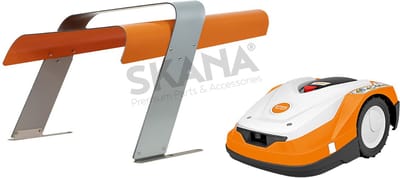 Maairobotgarage ONE 1.0 Custom STIHL-stijl in zilver en oranje