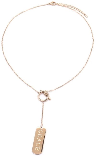 Christelijke rosegoudkleurige ketting met GRACE bedel – christelijk sieraad - cadeau - Jezus - God - kado - geloof – christelijke halsketting
