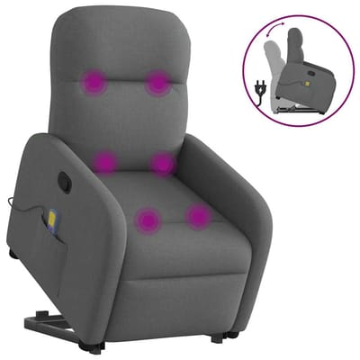 vidaXL - Sta-op-massagestoel - verstelbaar - stof - donkergrijs