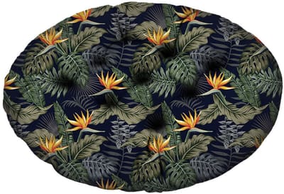 FEROCITY - Schommelkussen - Polyrotan schommelhoes - Voor een hangende tuincocon - Standaardmaat - Polyester - Palmen Paradijsvogelbloem