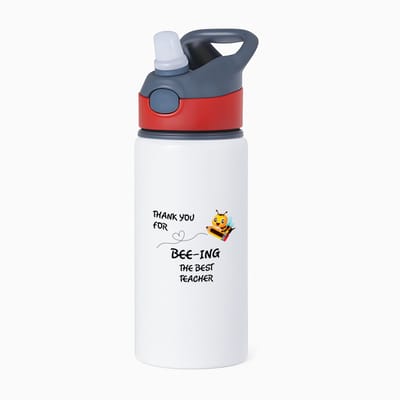 Hacebo® - Docent cadeau - waterfles met rietje rood - Docent - Meester en juffen cadeau - Docent - Collega cadeau - verjaardag - cadeau - afscheidscadeau - geschenk - leuke cadeau - kado - gift - juffendag - meesterdag - water fles - 650ML