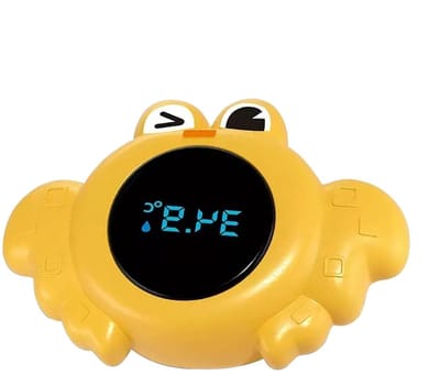 Badthermometer Kind - Watertemperatuurmeter Baby - Veilig Baden - Drijvend met Dierenontwerp - 12 cm - Geel