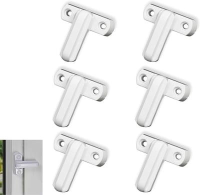 Extra Witte Deursloten voor Kindveiligheid - 6 Stuks met 12 Schroeven voor Ramen en Deuren