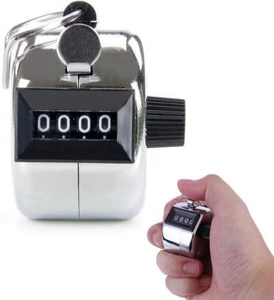 Handteller clicker - Mechanische teller - Nauwkeurig tellen - Werkt zonder batterijen - 4-cijferig - Donker