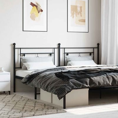 vidaXL - Vervangend - hoofdbord - 200 - cm - metaal - zwart