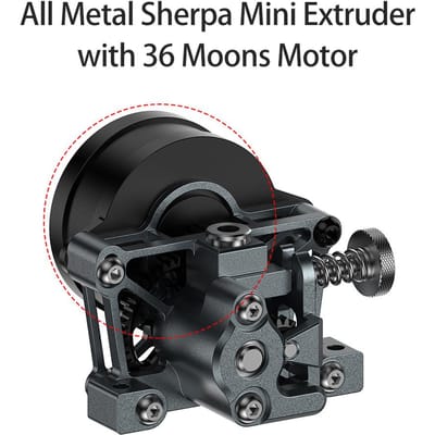 CNC Volledig Metalen Sherpa Mini Extruder met 36 Maan Motor Hoge Temperatuurbestendigheid Lichtgewicht Kit met Schuin Tandwiel black