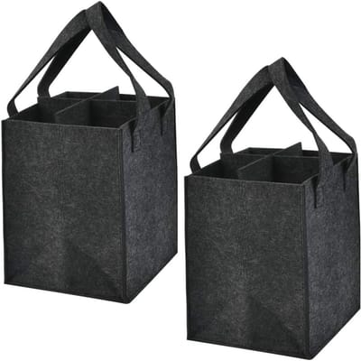 Geschenktas/draagtas in vilt voor 4 wijnflessen