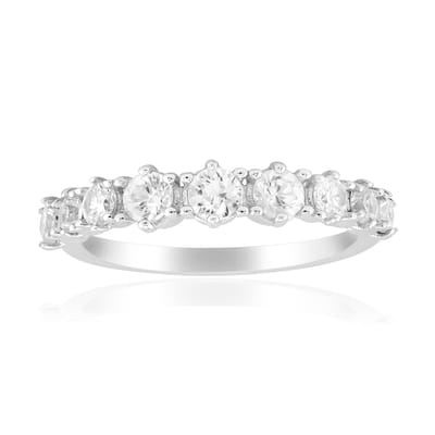 Cavill - Zilveren Ring met 9 Rondgeslepen Tanzania Zirkonen - 925 Sterling Zilver - 1,11 ct Zirkonia - Elegante Damesring - Sieraden Maat 17-20
