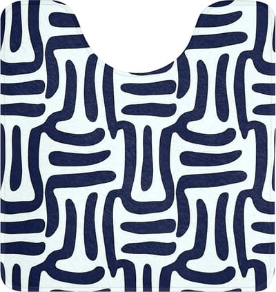 WC mat met uitsparing 55x60 cm - Antislip - Abstract - Modern - Blauw - Toiletmat met uitsnijding - Vloermat - Douchemat - Toilet tapijt - Toiletmatten