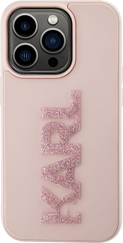 iPhone 15 Pro Backcase hoesje - Karl Lagerfeld - Effen Roze - TPU (Zacht)