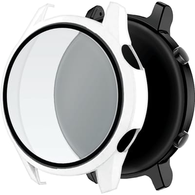 Telefoonglaasje Hoesje met Screenprotector Geschikt voor Huawei Watch GT2 - 42mm - Wit