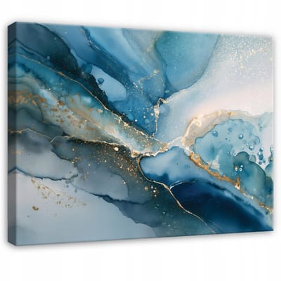 WALLARENA - Schilderij op canvas - 100x70 cm - marmer abstract glamour goud - Geschikt voor slaapkamer en salon