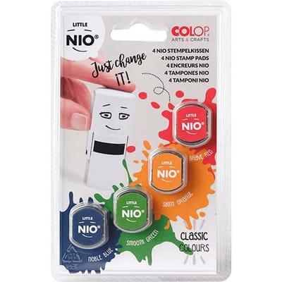 COLOP little NIO Vervangingsstempelkussen – Set van 4 Kleuren