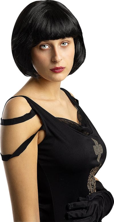 FUNIDELIA Zwarte Flapper Pruik voor vrouwen - One Size - Zwart