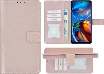 MoDo hoesje Geschikt voor Motorola Moto E32/ E32s - Kunstleer Book Case - Rose goud