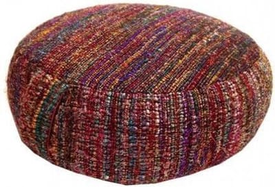 Meditatiekussen rond meerkleurig vintage zijde – Yogi & Yogini